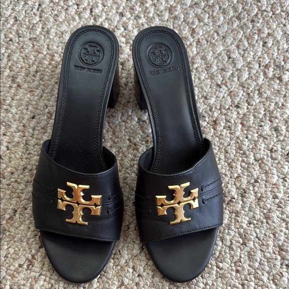 Tory Burch Black Mules with Gold Accent - Picture 2 of 6